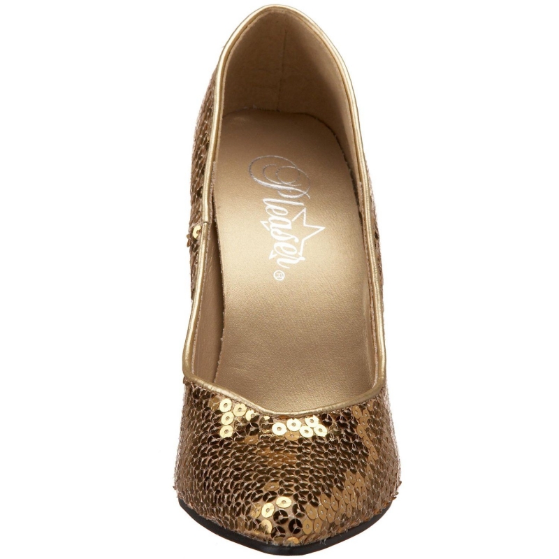 escarpins glitter doré