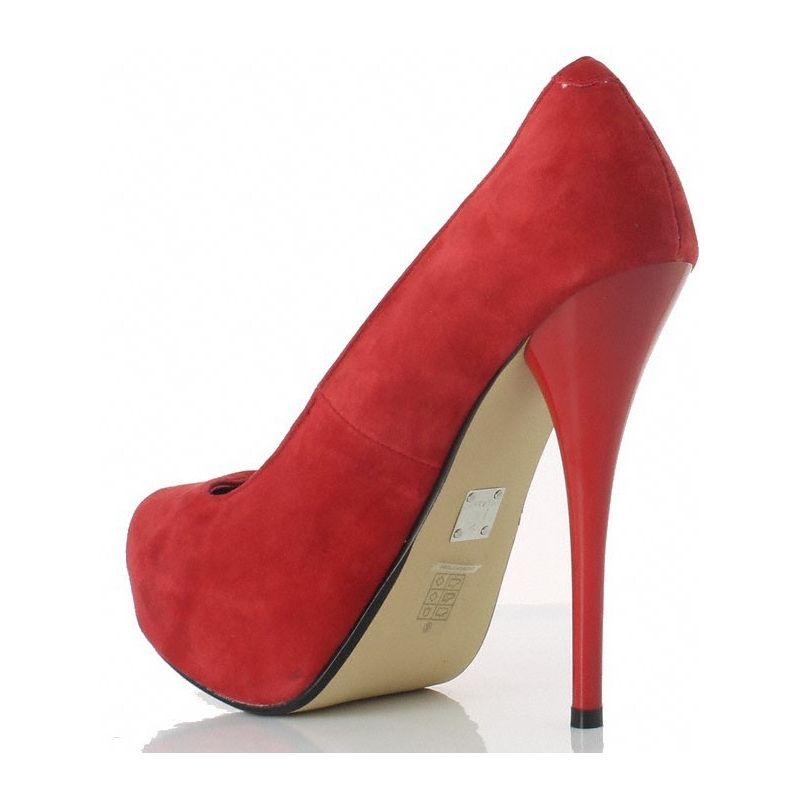 escarpins rouge en cuir