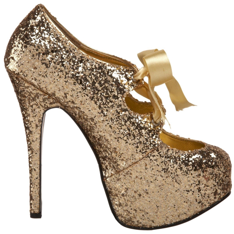 escarpins glitter doré
