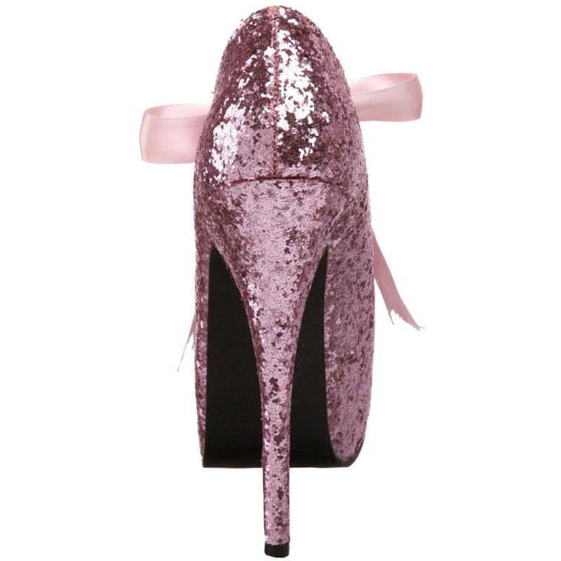 escarpins rose paillette