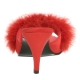 Pantoufle femme froufrou rouge 