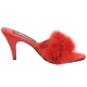 Pantoufle femmes satin rouge 