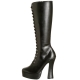 Bottes noires à lacet pas chères