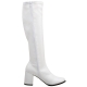 Bottes coloris blanc style rétro talon carré