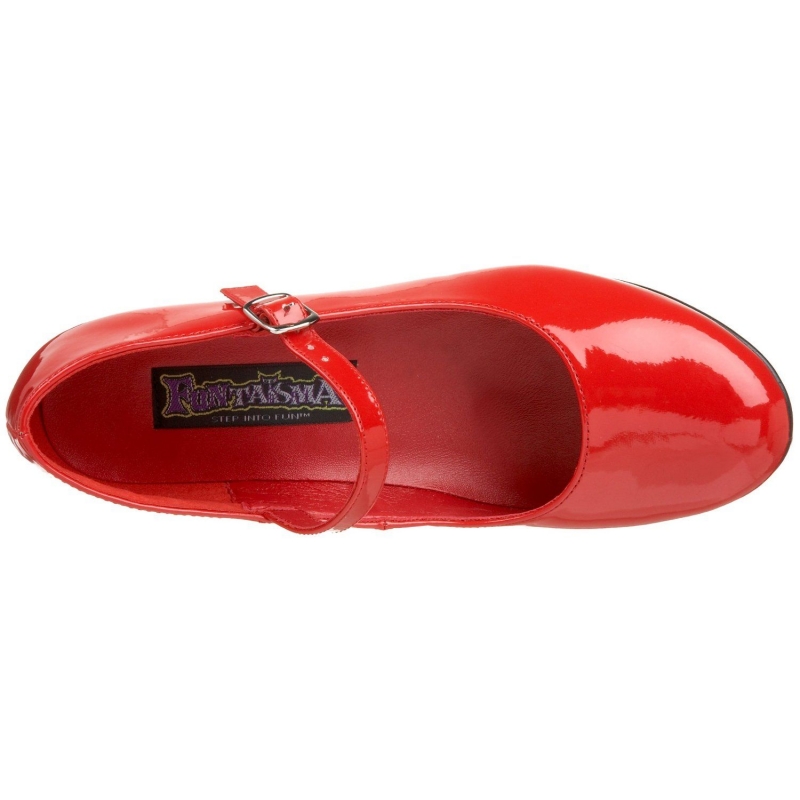 escarpins rouge vernis petit talon