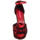 chaussure satin rouge talon fin