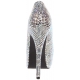 Escarpins en Strass Argent Talon Haut et Plateforme TEEZE-06R