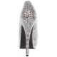 Escarpins en Strass Argent Talon Haut et Plateforme TEEZE-06R