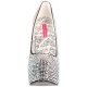 Escarpins en Strass Argent Talon Haut et Plateforme TEEZE-06R