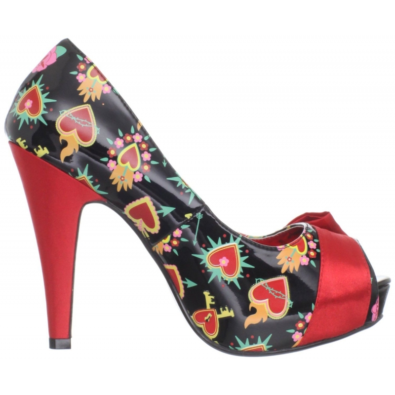 escarpin rouge ouvert