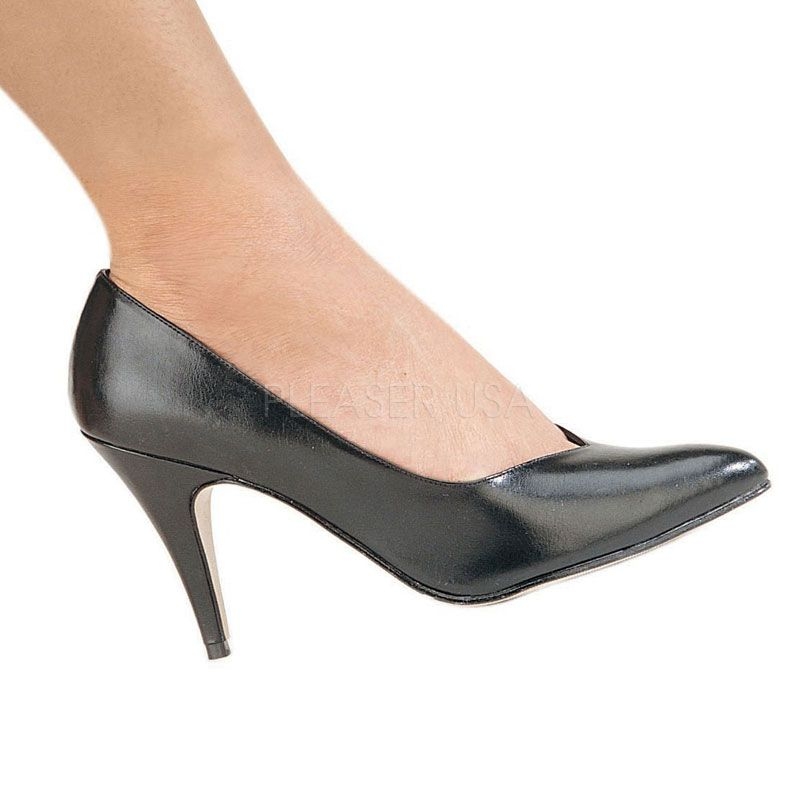 Escarpin noir femme pied large chaussure talon fin