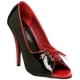 Escarpins Peep Toe noirs et rouges vernis