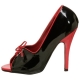 Escarpins Peep Toe noirs et rouges vernis