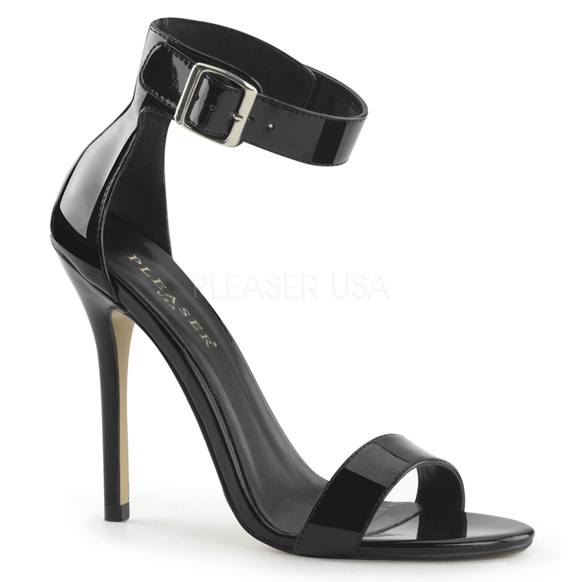 Sandales noires vernies à bride - Pointure : 44 - Pleaser - Modalova