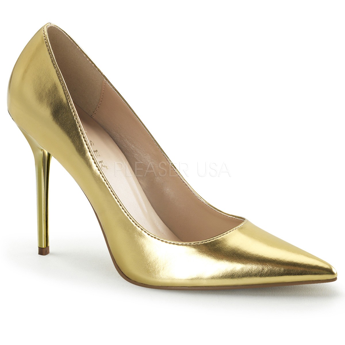 Chaussures à talon escarpins coloris or - Pointure : 37 - Pleaser - Modalova