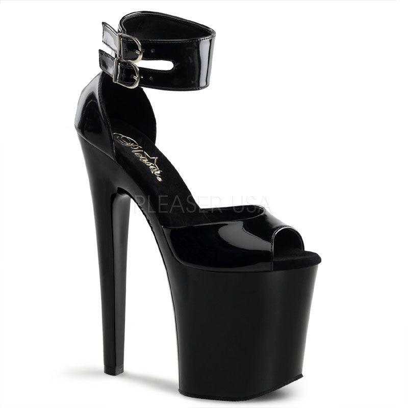 Sandale extrême noire vernie - Pointure : 38 - Pleaser - Modalova