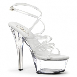 Chaussures sandales transparentes à brides croisées talon haut kiss-206