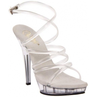 Chaussures nu-pieds transparents à fines brides talon entonnoir lip-106