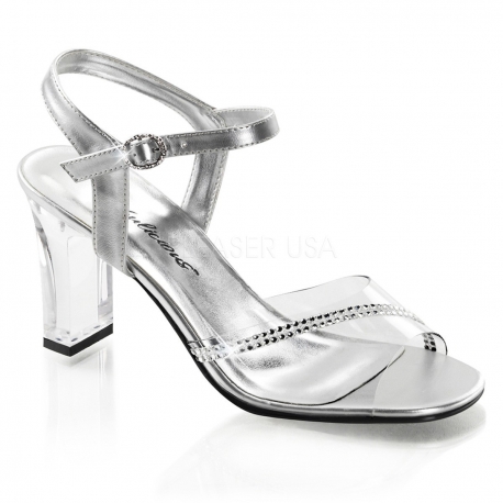 chaussures argentées talon