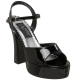 Sandale seventies noire vernie