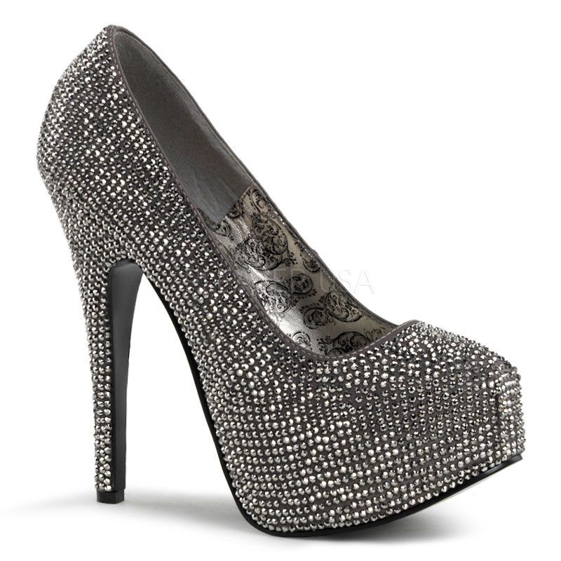 Escarpins bronze à strass - Pointure : 37