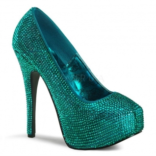 Escarpins verts à strass