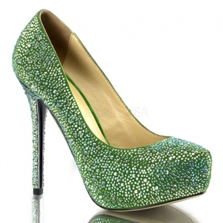 sandales talons vertes