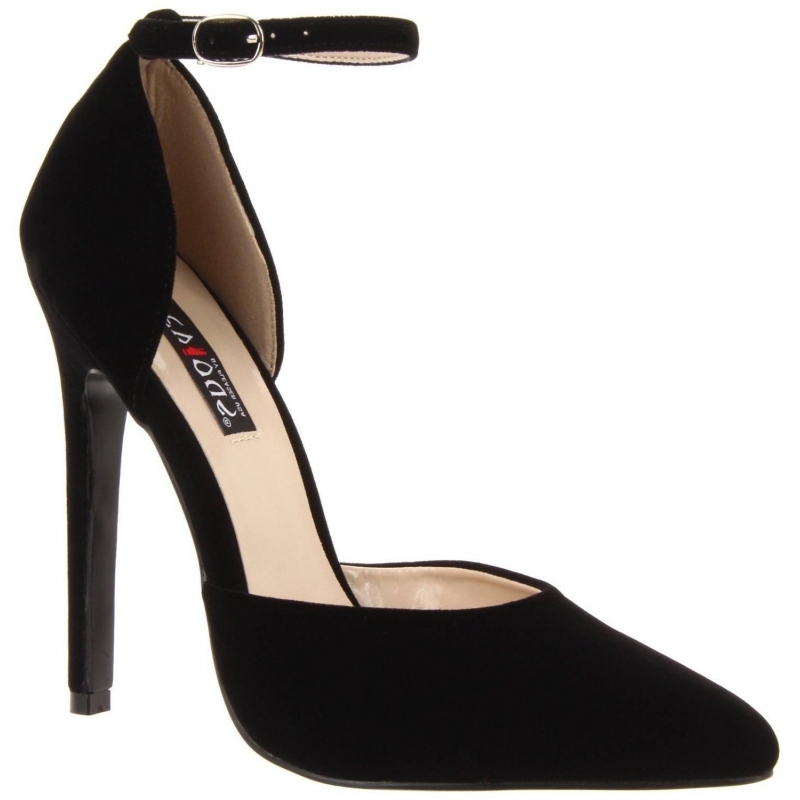 escarpin noir laniere cheville