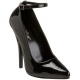 Escarpins bride cheville coloris noir vernis