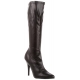 Bottes moulantes noires talon fin grandes pointures