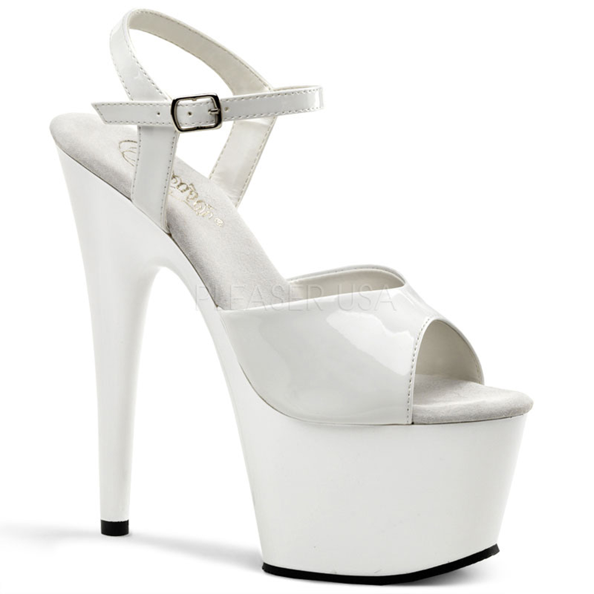 Nu-pied sexy blanc vernis - Pointure : 43 - Pleaser - Modalova