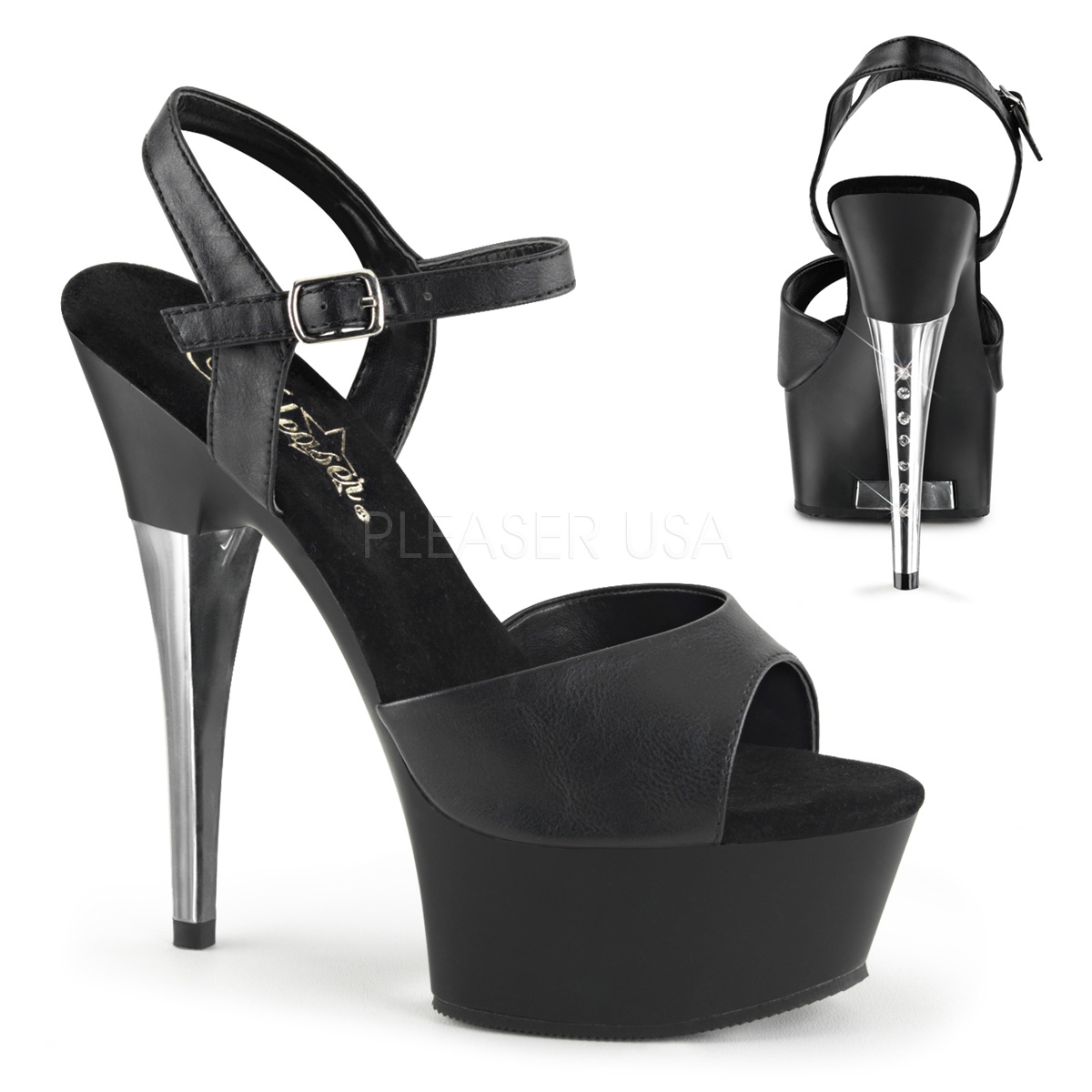 Nu-pieds noirs plateformes - Pointure : 45 - Pleaser - Modalova