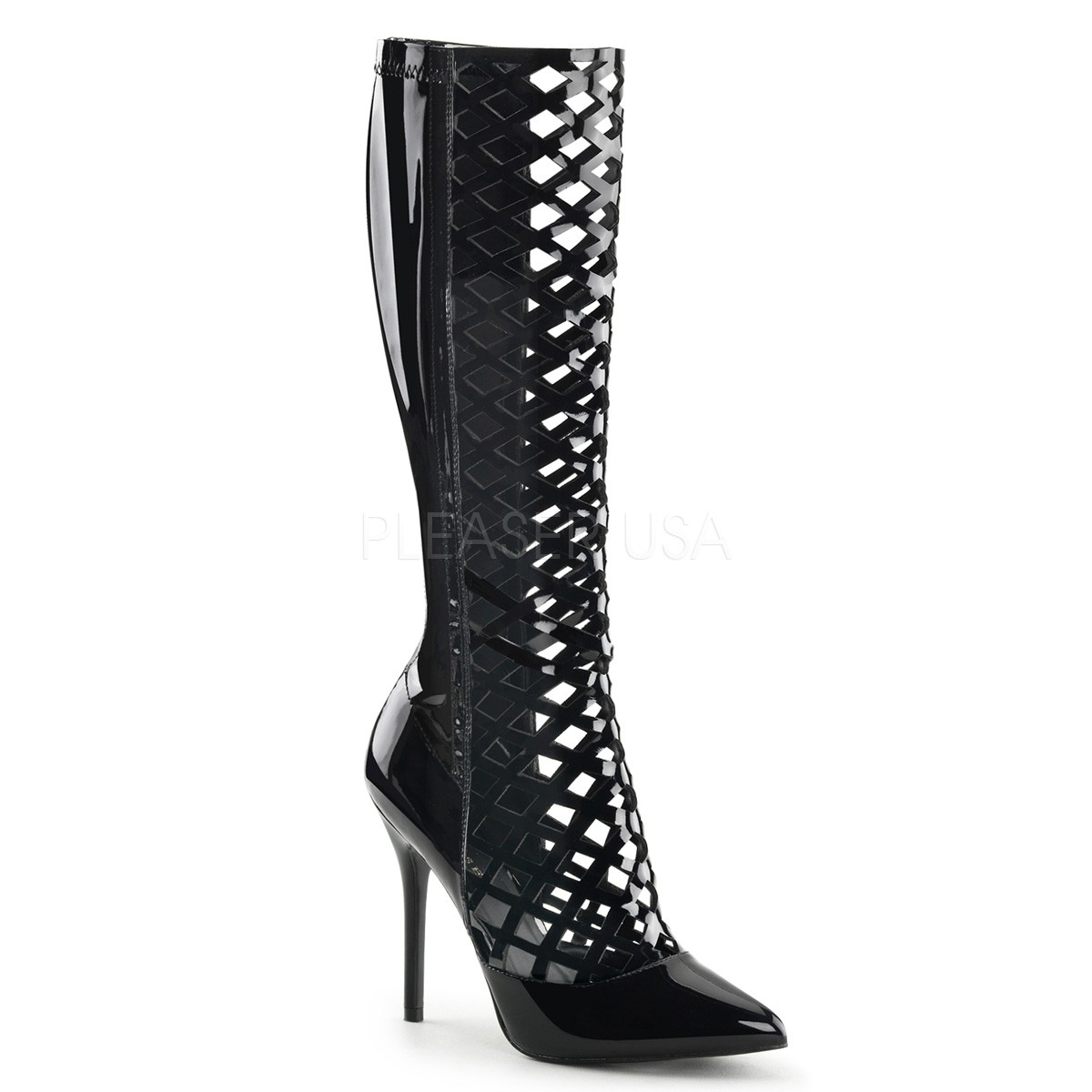 Bottes été noires vernies talon aiguille amuse,2035