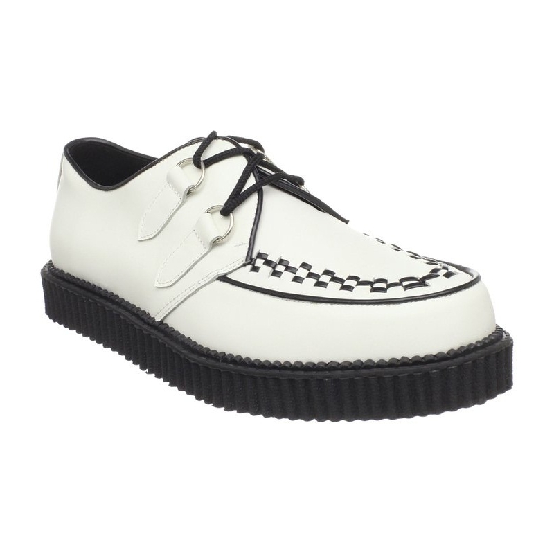 Chaussure homme cuir blanc semelle épaisse creeper