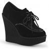 Creepers compensés en velours noir