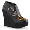 Creepers femme coloris noir et léopard