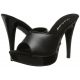 Mules en cuir noir pas chères