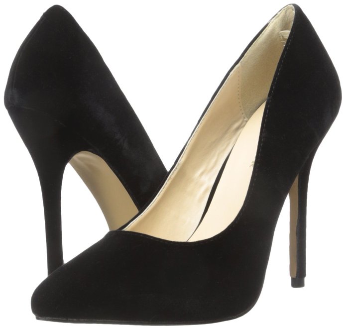 Escarpins grande taille velours noir talon haut
