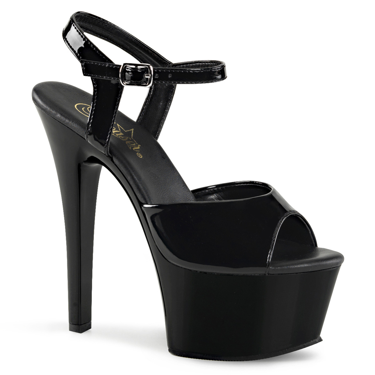 Nu-pied plateforme noir vernis - Pointure : 35 - Pleaser - Modalova