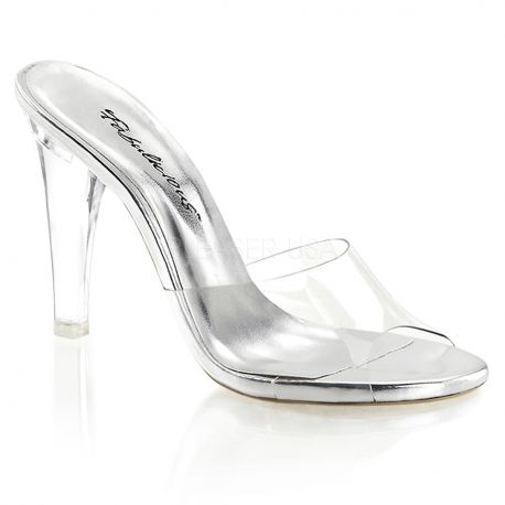 Chaussures transparentes mules talon fin clearly-401