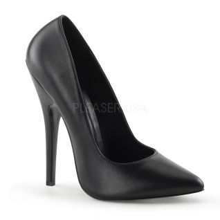 Escarpins Sexy en Cuir Noir Mat Talon Aiguille DOMINA-420