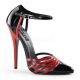 Chaussures à brides escarpins d'Orsay noirs et rouges talon fin très haut 