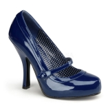 Escarpins bleus vernis style vintage