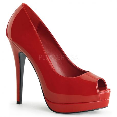 escarpin rouge ouvert