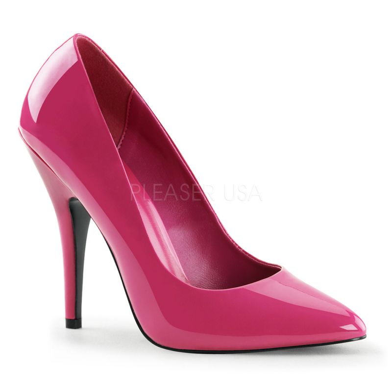 Éscarpins Chaussures Femme Talon 12 CM Noir Rouge Poli Cuir Synthetique  70455