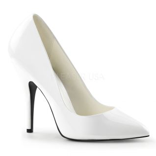 Chaussures escarpins blancs vernis talon aiguille SEDUCE-420