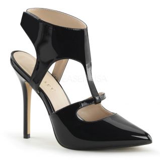 Chaussures sexy escarpins d'Orsay noirs vernis talon fin amuse-19