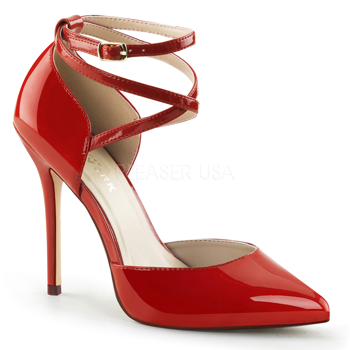 Escarpins rouges vernis talon aiguille - Pointure : 35 - Pleaser - Modalova