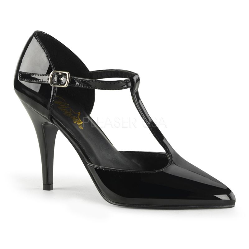 Salome noir vernis talon haut chaussures escarpins