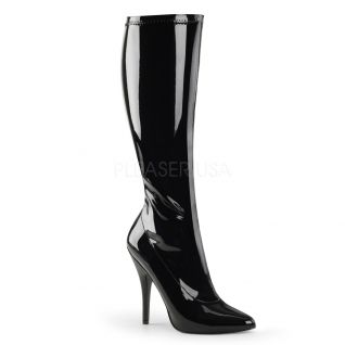 Bottes vernies noires talon fin seduce-2000